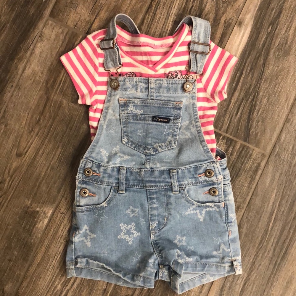 Overall jean shorts and shirt